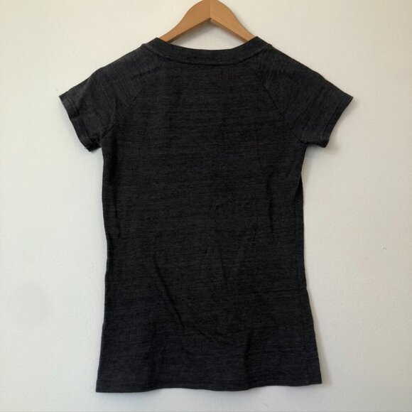 ADIDAS Solid Dark Gray Short Sleeve V-Neck Logo Activewear Tee T-Shirt Small S - Picture 6 of 7